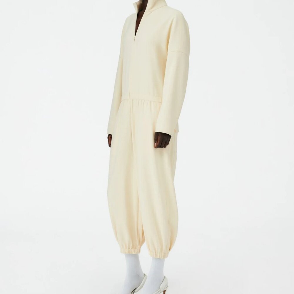 Tibi Chalky Drape Zip Up Jumpsuit, size M